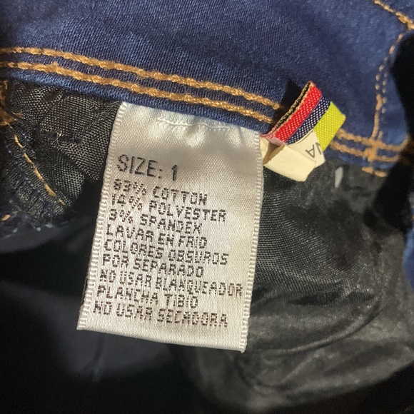 Bamboo Jeans Denim Blue Dark Wash Skinny  Mid Rise Stretchy Junior Size 1 - Picture 15 of 16